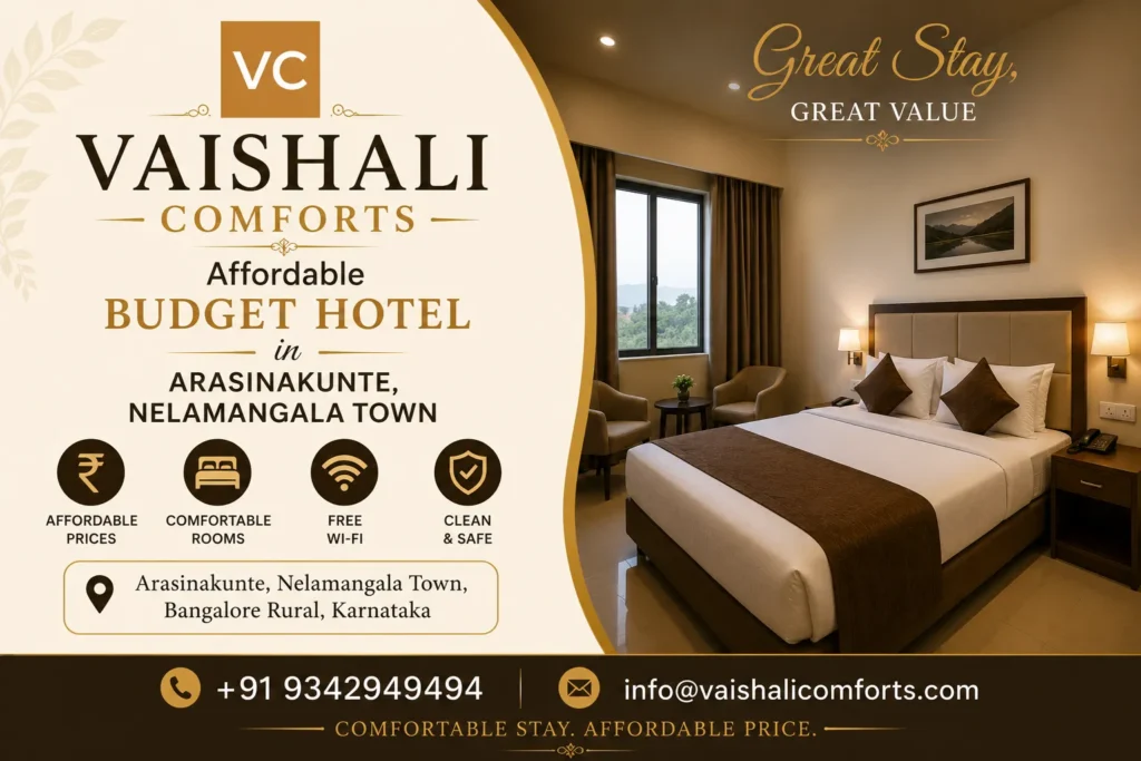 Affordable Budget Hotel in Arasinakunte, Nelamangala Town